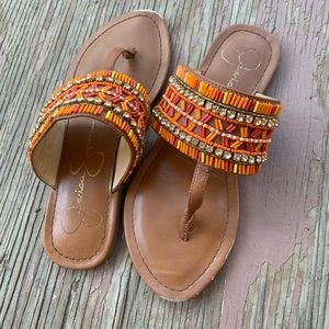 Jessica Simpson beaded detail sandals
